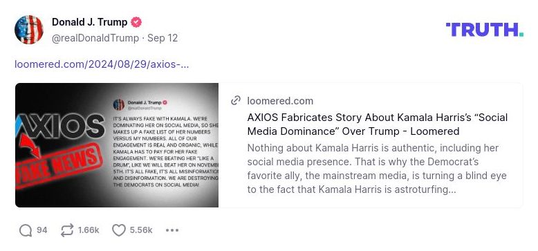 Post image from Donald Trump