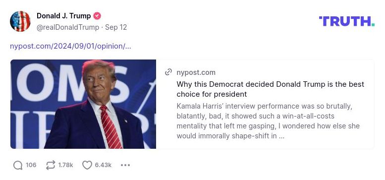 Post image from Donald Trump