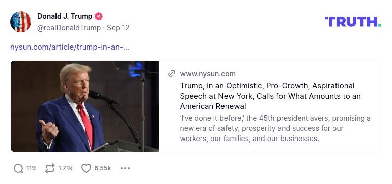 Post image from Donald Trump