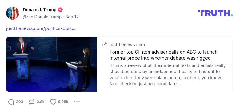 Post image from Donald Trump