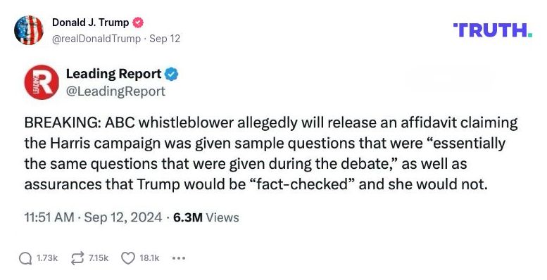 Post image from Donald Trump