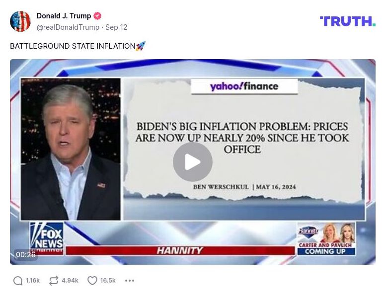 Post preview from Donald Trump