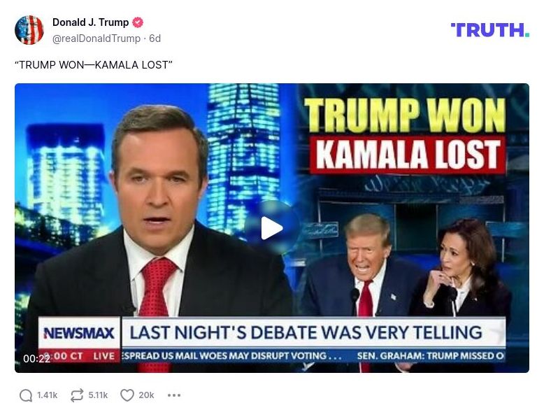 Post image from Donald Trump