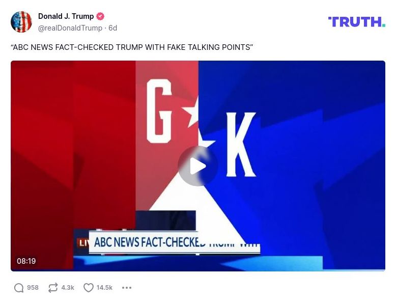 Post image from Donald Trump