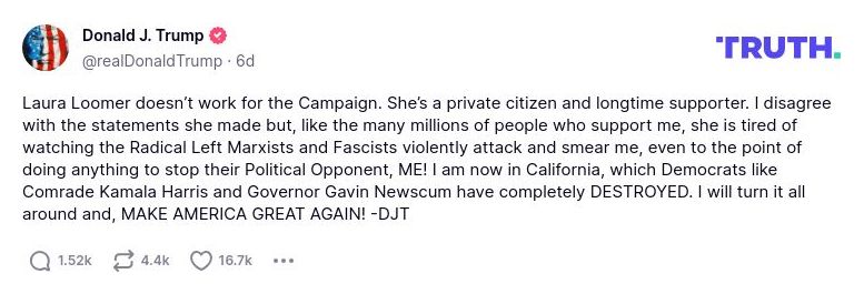 Post image from Donald Trump