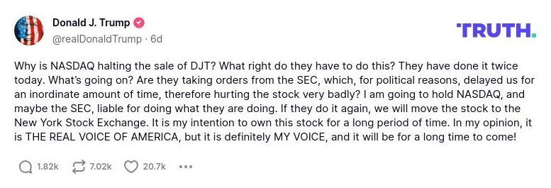 Post image from Donald Trump