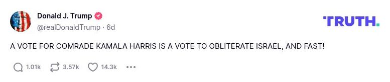 Post preview from Donald Trump