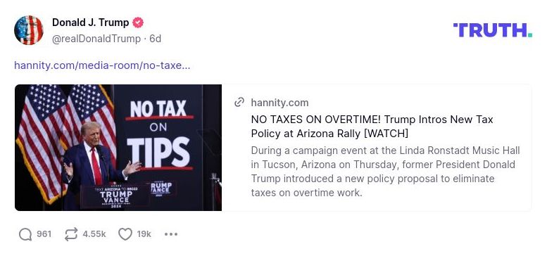 Post image from Donald Trump