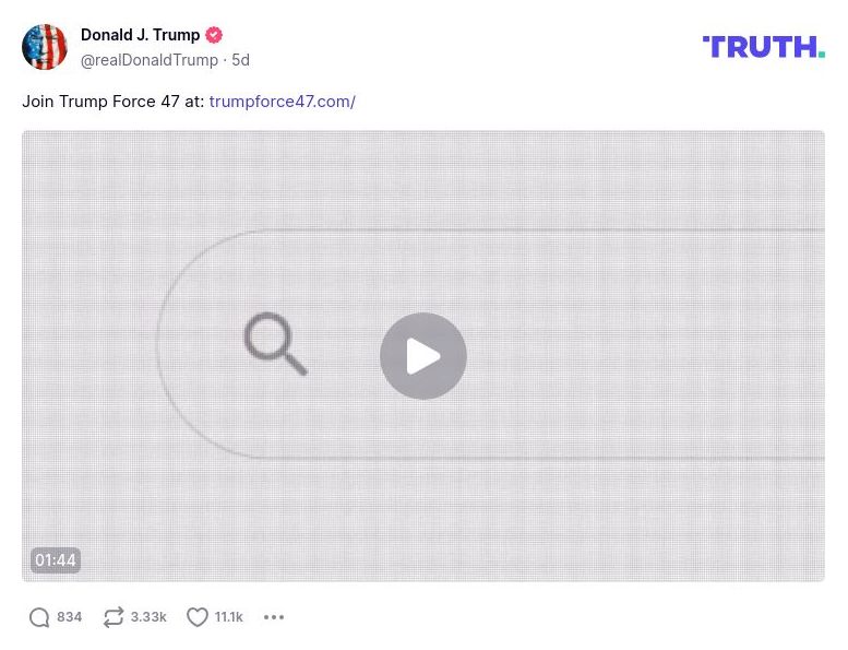 Post image from Donald Trump