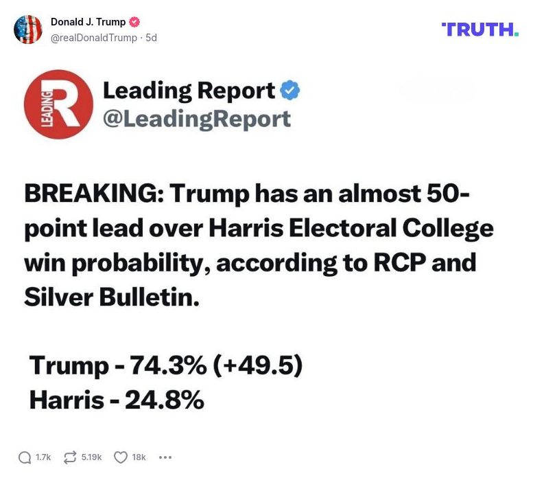 Post image from Donald Trump