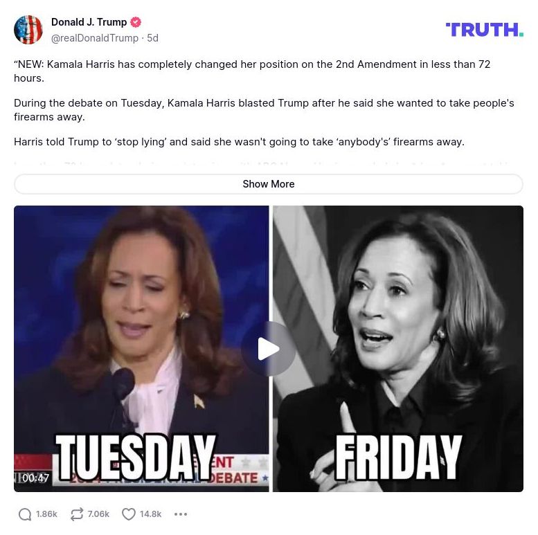 Post image from Donald Trump