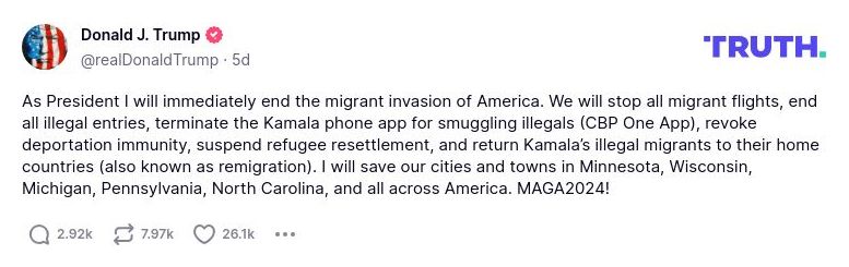 Post image from Donald Trump