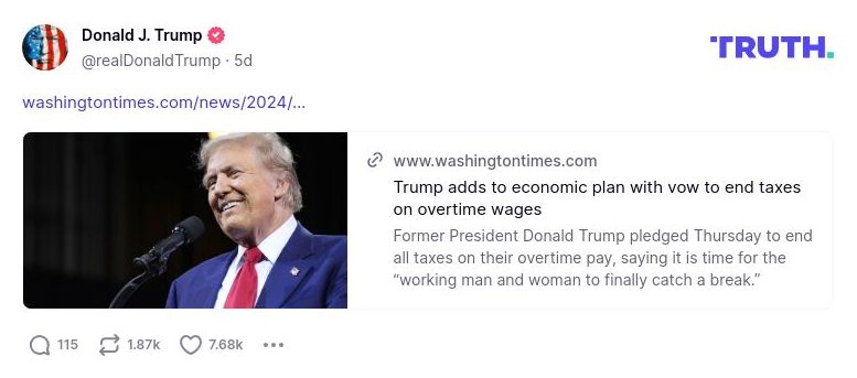 Post image from Donald Trump