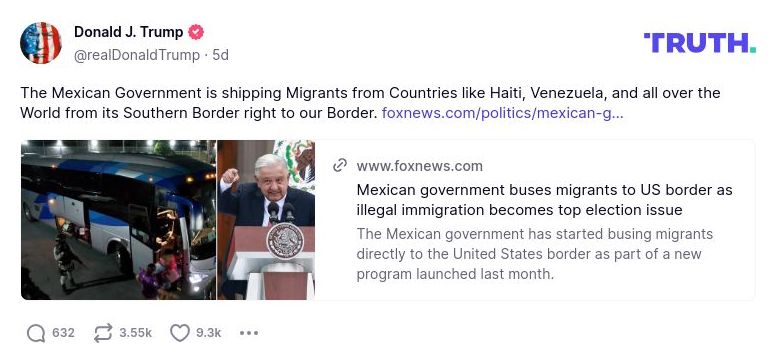 Post preview from Donald Trump