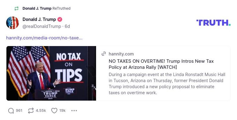 Post image from Donald Trump