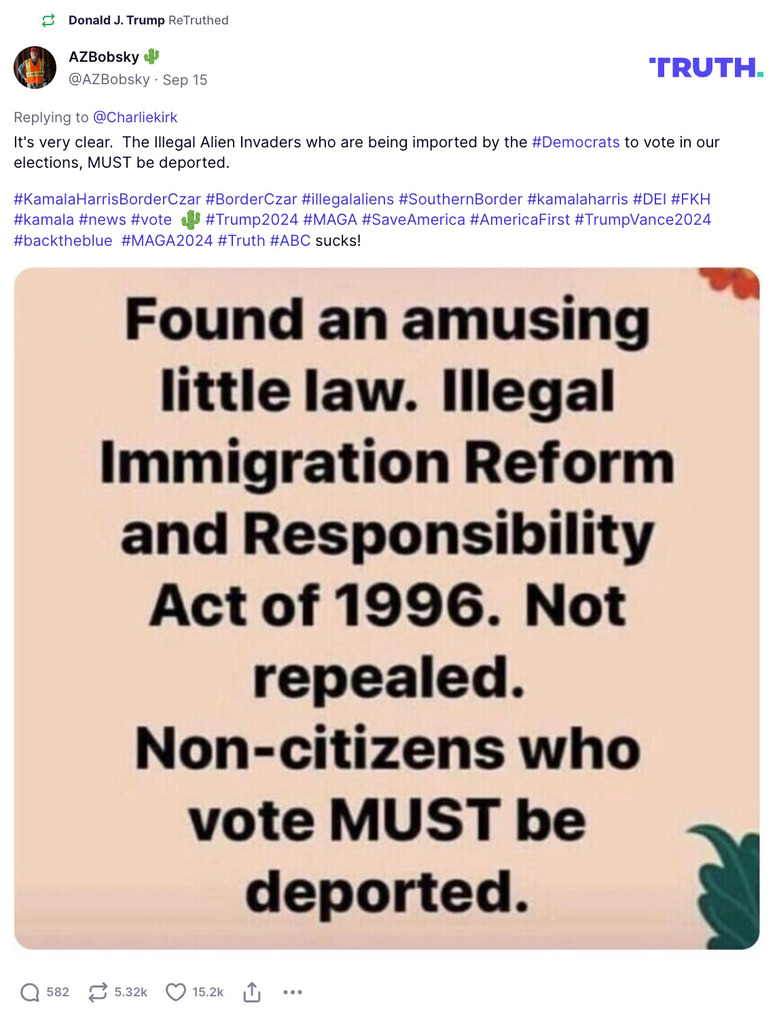 Post image from Donald Trump