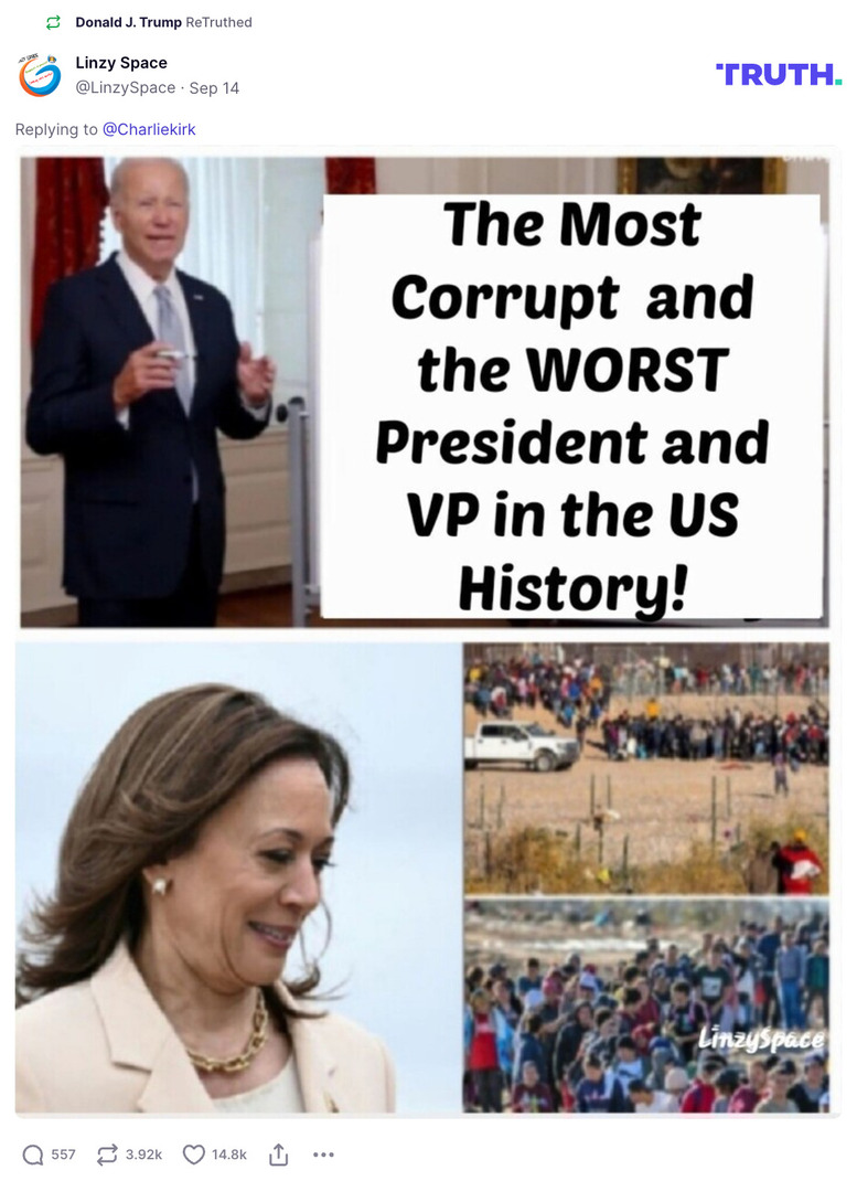 Post image from Donald Trump