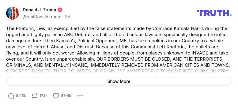 Post image from Donald Trump