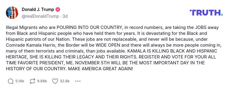 Post image from Donald Trump