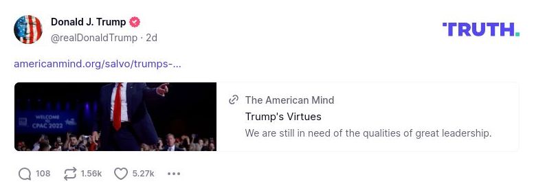 Post image from Donald Trump