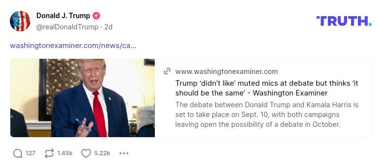 Post image from Donald Trump