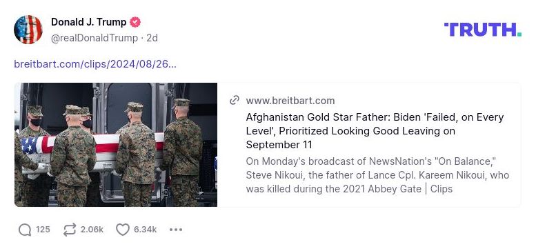 Post preview from Donald Trump