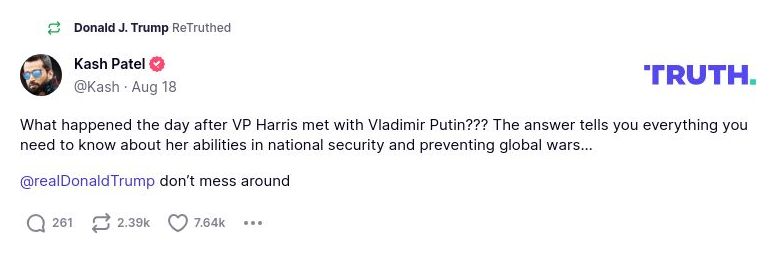 Post preview from Donald Trump