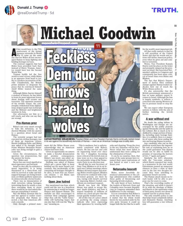 Post image from Donald Trump