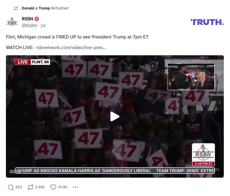 Post image from Donald Trump