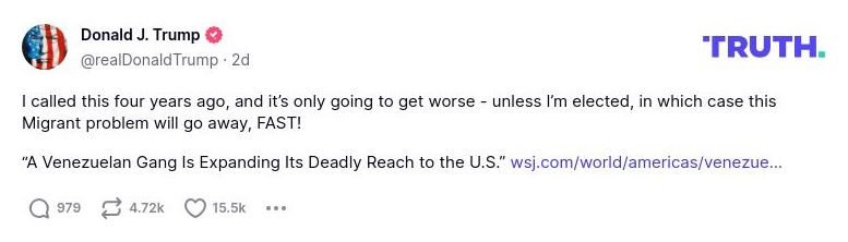 Post image from Donald Trump