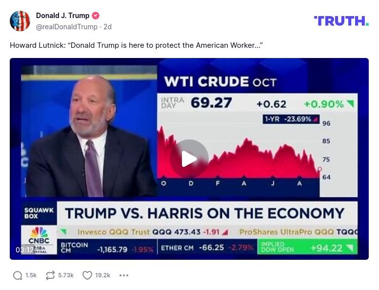 Post image from Donald Trump