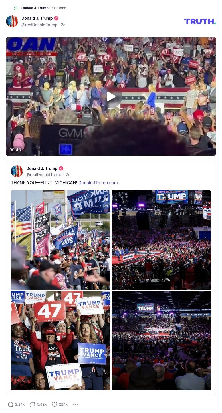 Post image from Donald Trump