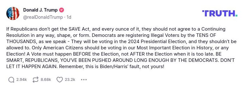 Post preview from Donald Trump