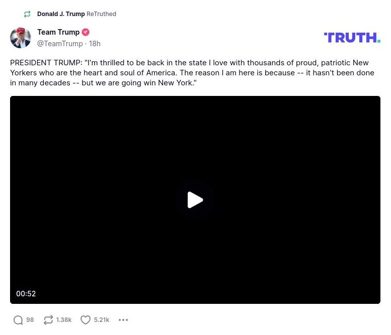 Post image from Donald Trump