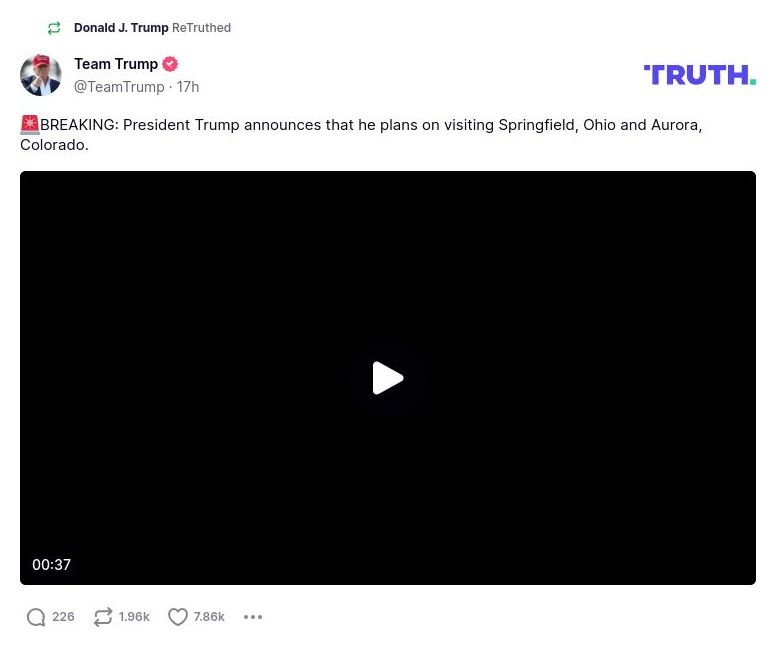 Post image from Donald Trump