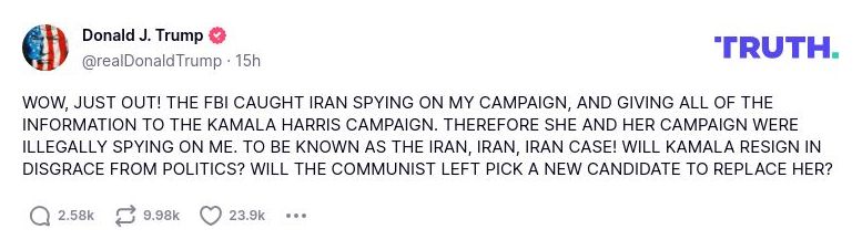 Post preview from Donald Trump