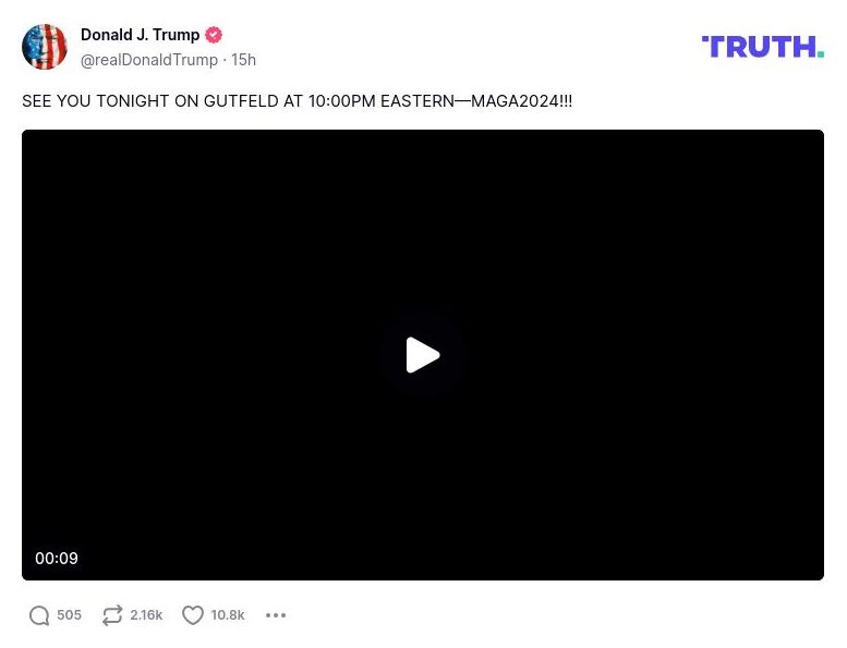 Post image from Donald Trump