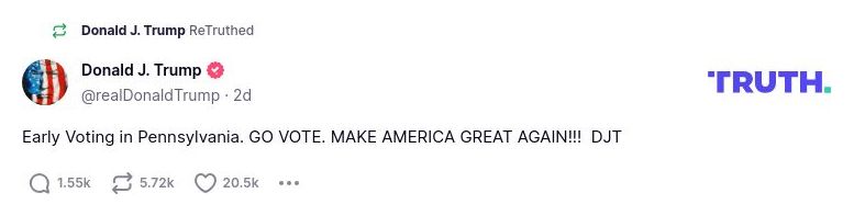 Post image from Donald Trump