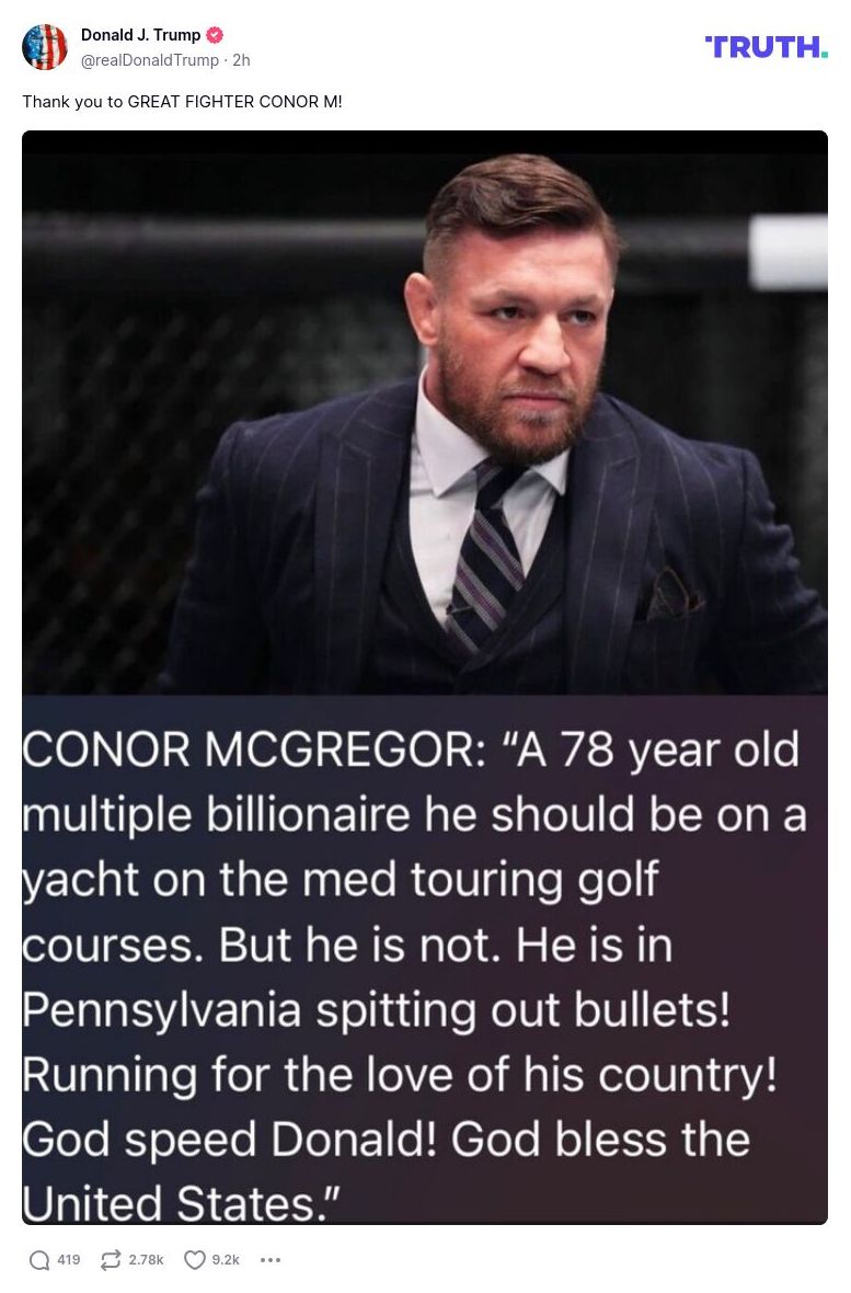 Post image from Donald Trump