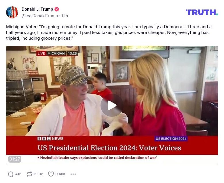 Post image from Donald Trump