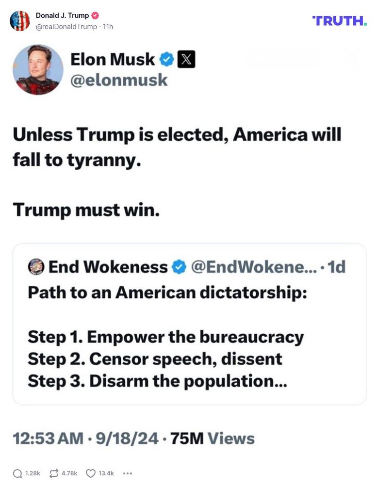 Post image from Donald Trump