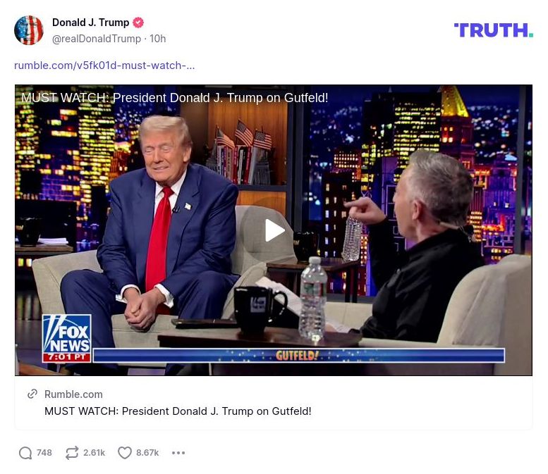 Post image from Donald Trump