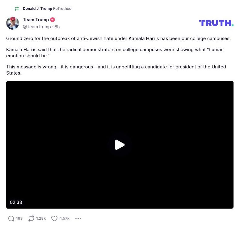 Post image from Donald Trump