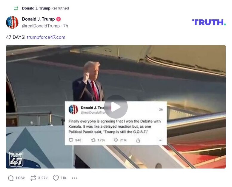 Post image from Donald Trump