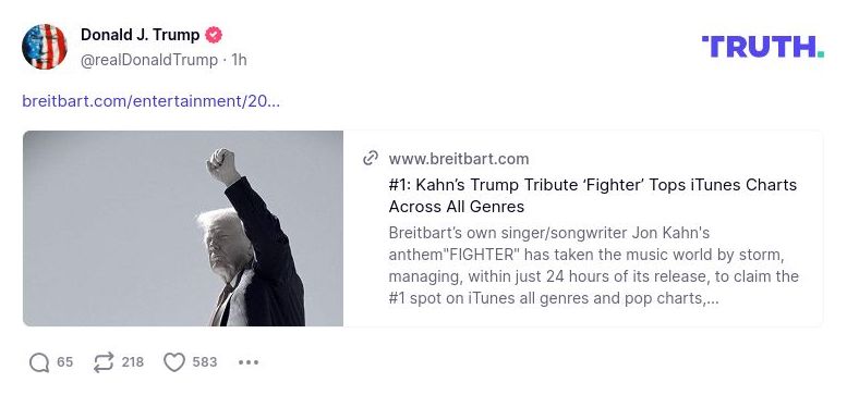 Post image from Donald Trump