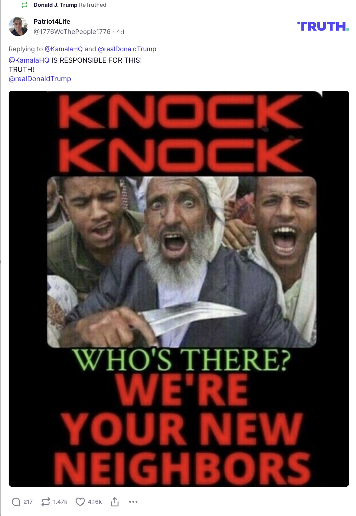 Post image from Donald Trump