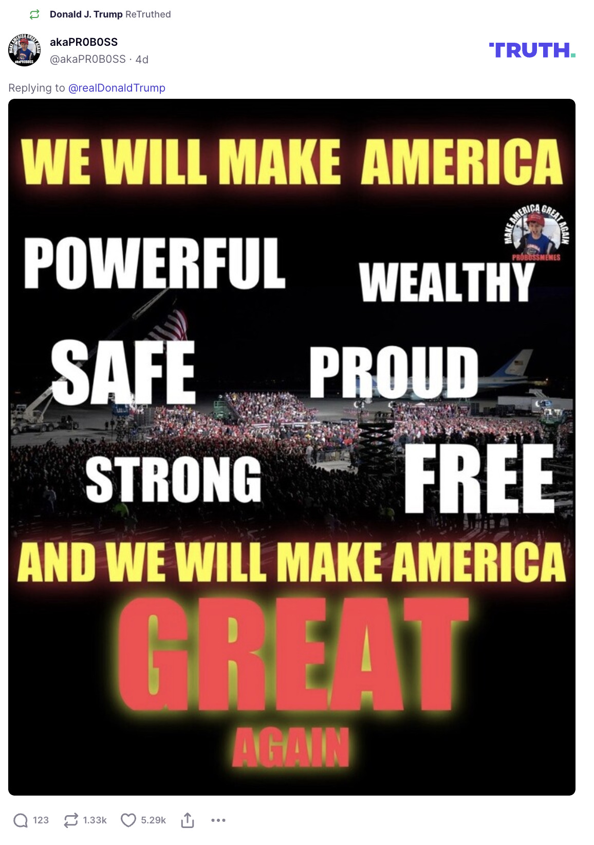 Post image from Donald Trump