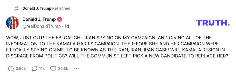 Post preview from Donald Trump