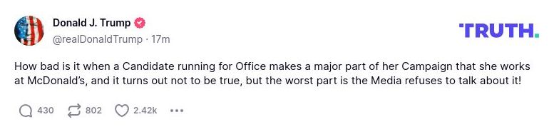 Post image from Donald Trump