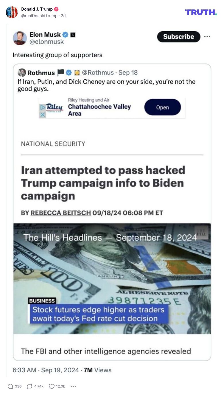 Post image from Donald Trump